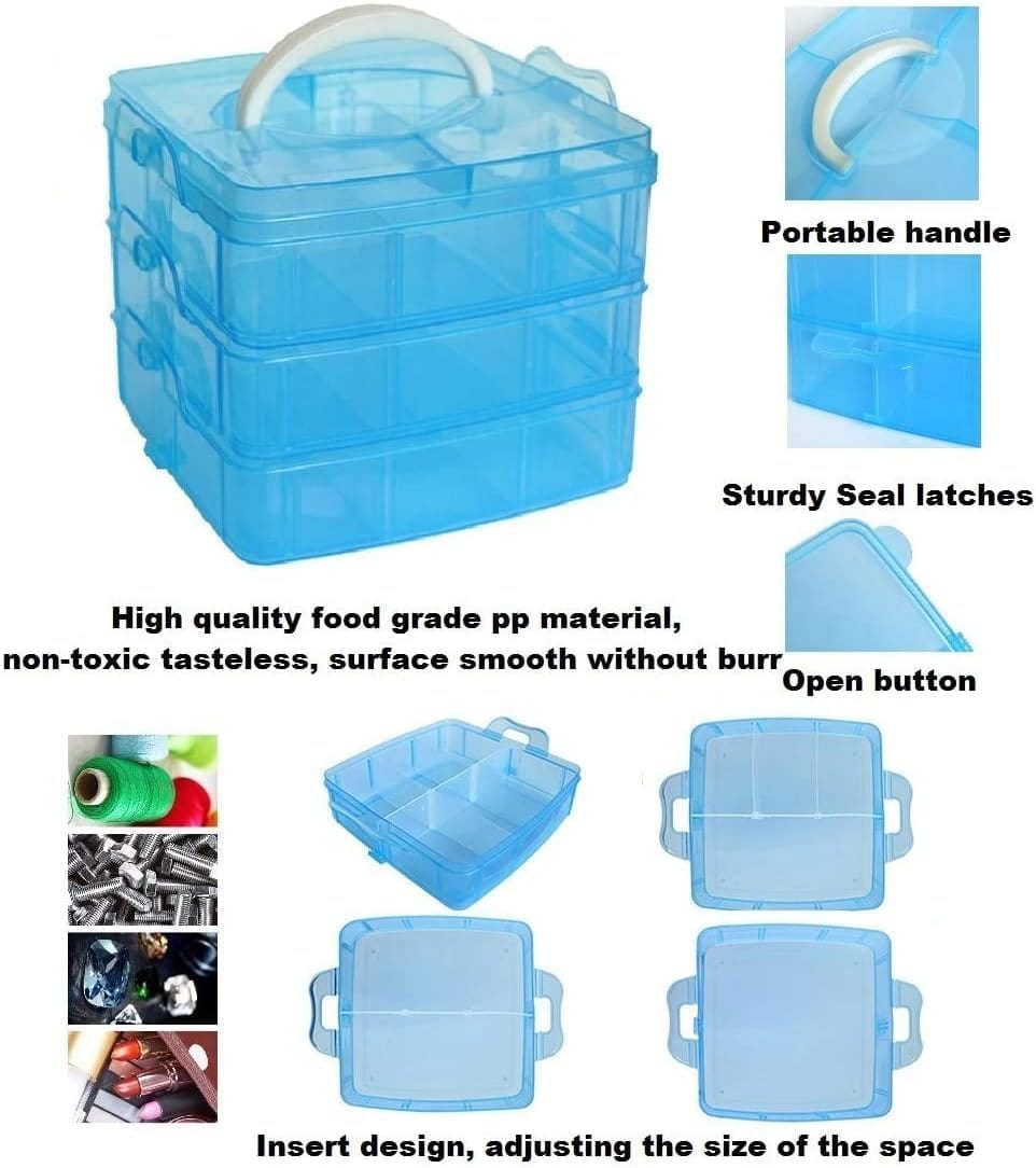 3-Layer Plastic Jewelry Organizer Box