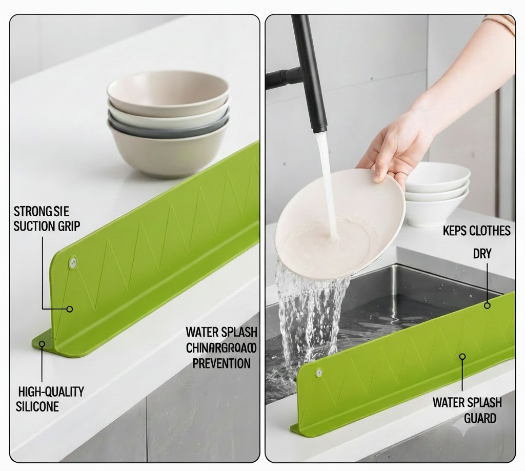 Kitchen Sink Splash Guard Water Barrier