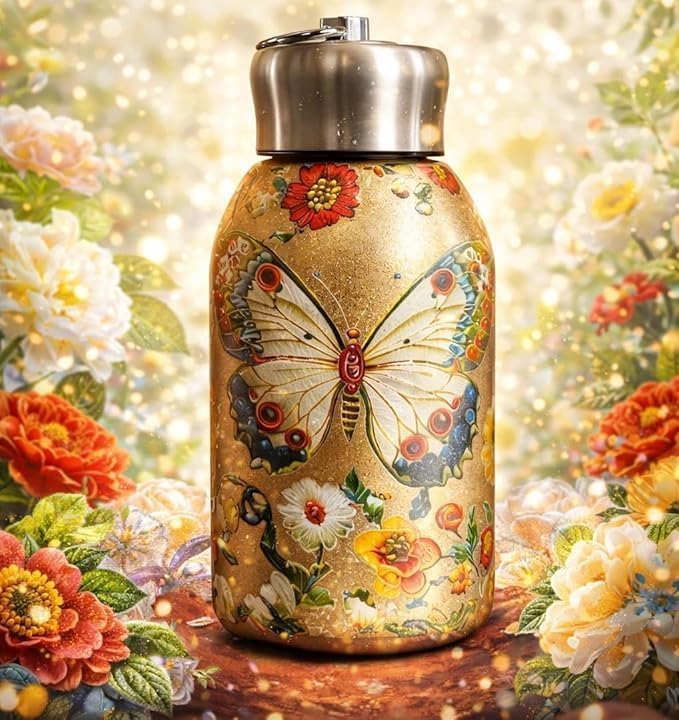 Premium Printed Thermal Flask with Carry Handle – Leakproof Vacuum Insulated Stainless Steel Mini Bottle