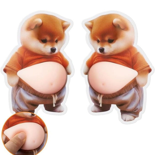 Cute 3D Squishy Dog Belly Anti-Collision Silicone Sticker – Soft Bumper Guard & Wall Protector for Car Doors, Refrigerator, Toilet Cover & Cabinet Handles (Pack of 2)