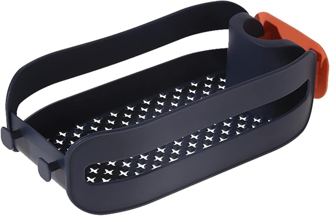 Plastic Faucet Drain Basket Shelf Plastic Sink Organizer Sponge Drain Rack for Sink Wall Mount Plastic Faucet Drain Basket