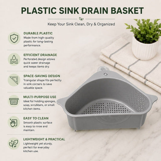 2Pcs Multi-Functional  Triangular Sink Drainer Basket