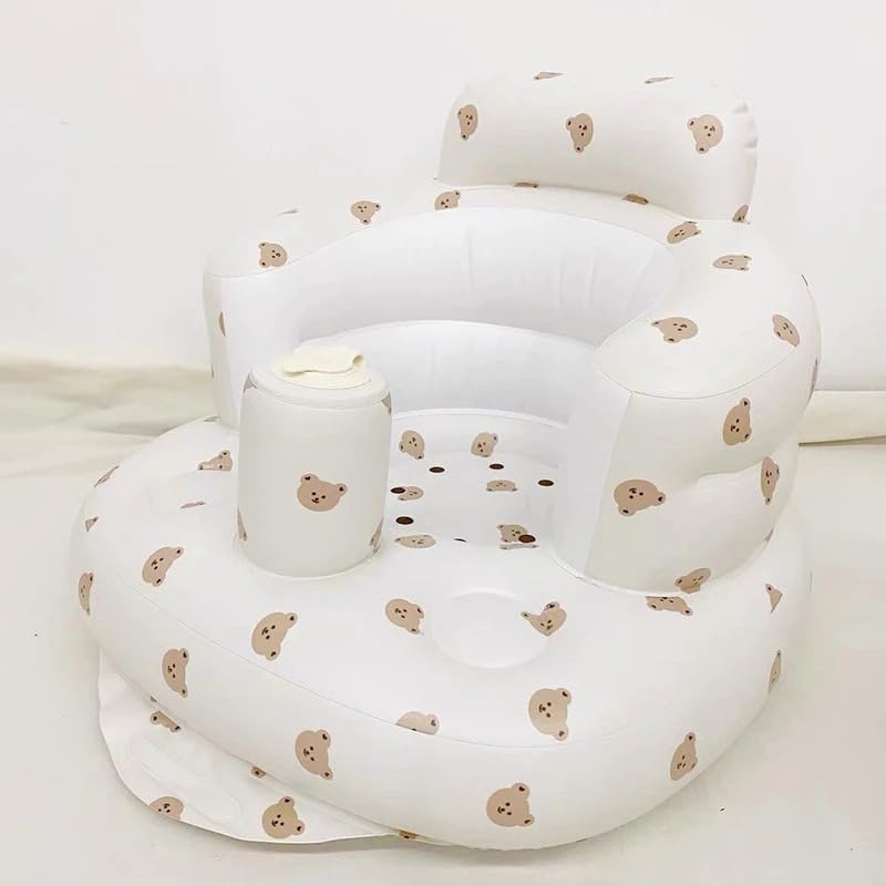 Inflatable Baby Support Seat – Soft Non-Slip PVC Toddler Chair for Sitting Practice, Feeding & Travel.