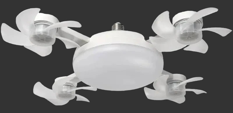 Modern Drone LED Fan Light with Wireless Remote – Easy Screw-in Ceiling Fan Lamp (E27 Base).