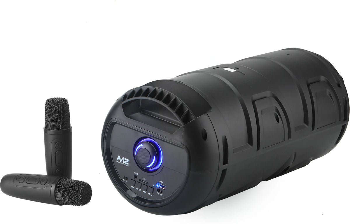 Wireless Dual Mic Karaoke Party Speaker – Portable Heavy Bass Bluetooth Soundbox with Dynamic RGB Lights