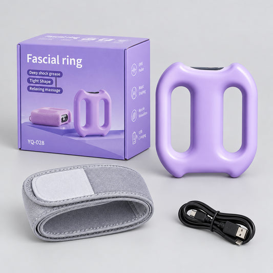Shop the Electric Fascia Massage Ring with adjustable strap. Rechargeable, cordless deep tissue vibration massager for waist, muscle relief & body toning.