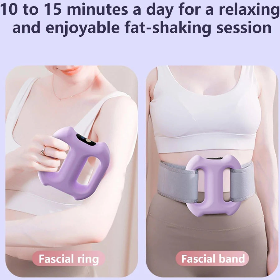 Shop the Electric Fascia Massage Ring with adjustable strap. Rechargeable, cordless deep tissue vibration massager for waist, muscle relief & body toning.