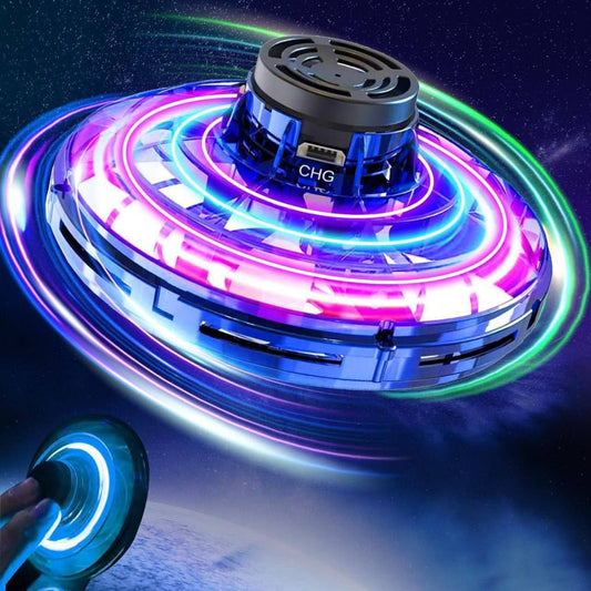 Flynova Flying Spinner Drone Toy | 360° Rotating Boomerang UFO Flying Orb with RGB LED Lights | USB Rechargeable Hand-Controlled Drone for Kids & Adults.