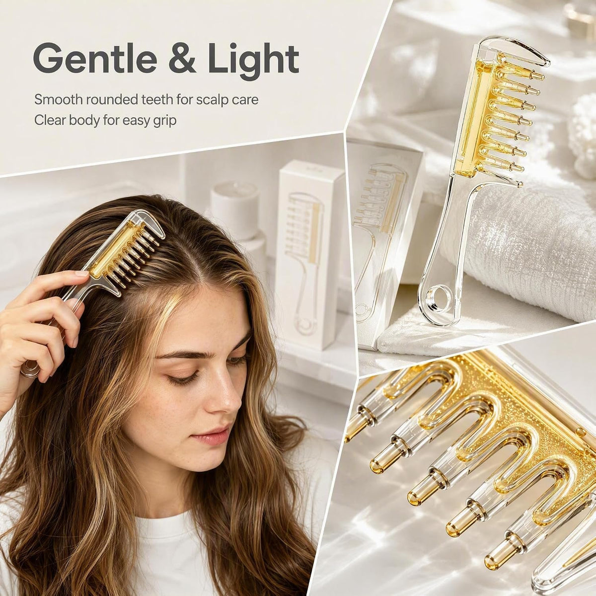Scalp Oil Applicator, Hair Oil Comb, Root Comb Dispenser, Hair Serum Applicator, Scalp Massager Brush, Refillable Hair Comb, Mess Free Oil Applicator, Hair Growth Oil Brush, Hair Care Accessories, Oil Dispenser Comb