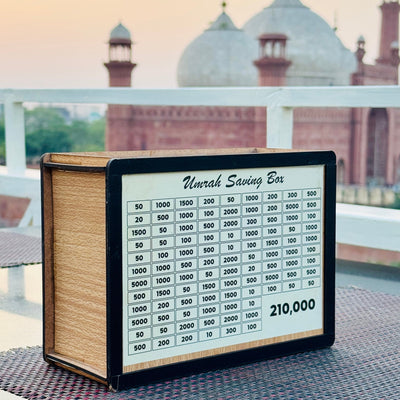 Umrah Saving Money Box – Handmade Premium Wooden (Buy 1 Get 1 Free)