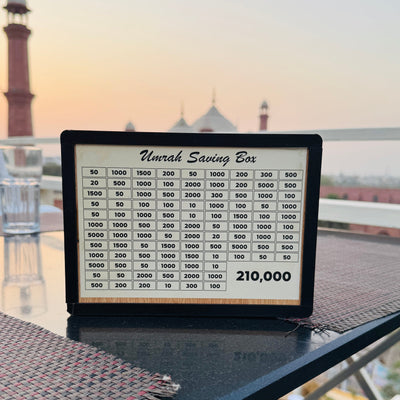 Umrah Saving Money Box – Handmade Premium Wooden (Buy 1 Get 1 Free)