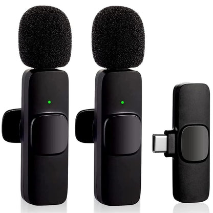 Wireless Microphone for Mobile & Camera |Clip-On Collar Mic | Plug & Play Recording Mic for YouTube, Reels, Vlogging & Interviews |Lavalier Microphone with Noise Cancellation