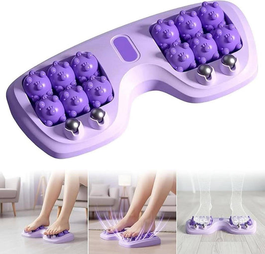 Portable Dual Foot Massage Roller – Acupressure Reflexology Tool for Pain Relief & Blood Circulation.