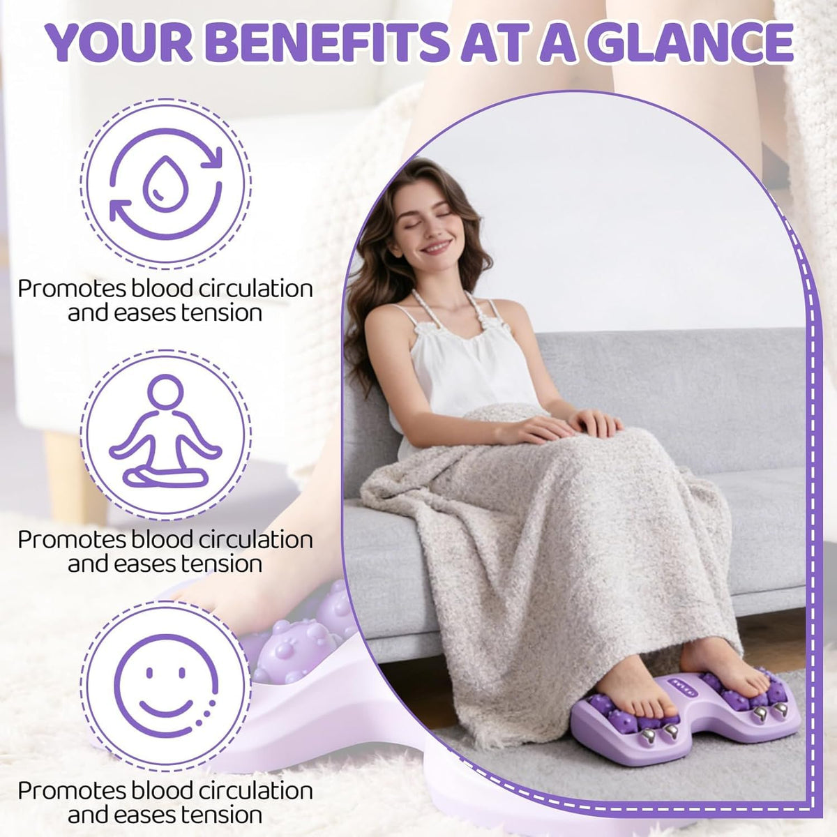 Portable Dual Foot Massage Roller – Acupressure Reflexology Tool for Pain Relief & Blood Circulation.