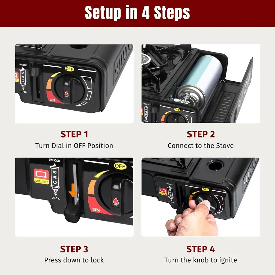 Portable Camping Gas Stove (with Carry Case).