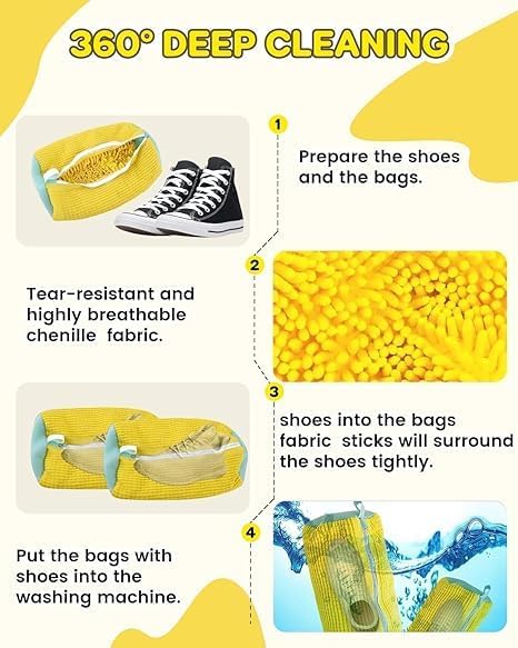 Smart Shoe Laundry Bag for Washing Machine – Deep Cleaning & Shoe Protection Pouch. (2pcs)