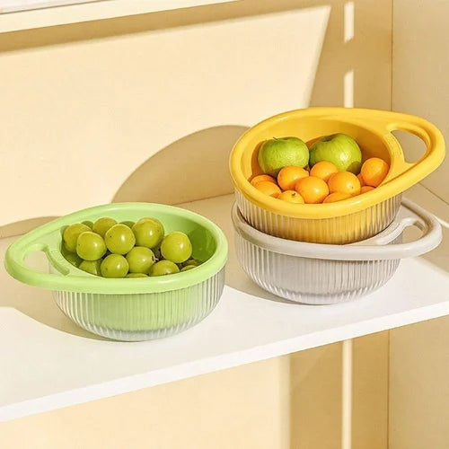 Multipurpose Handheld Rice & Vegetable Strainer Washing Bowl.