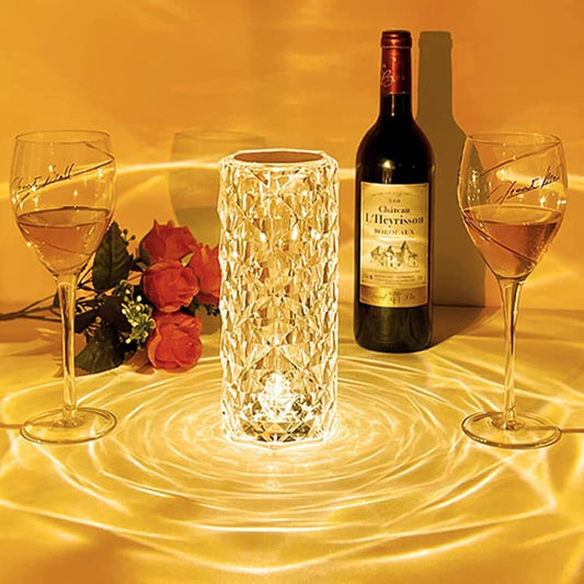 3 Color Changing Rose Diamond Night Light Table Lamp.