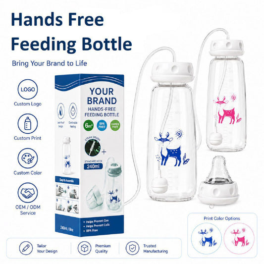 3-in-1 Adjustable Hands-Free Baby Feeding Bottle with Fast Flow Nipple.