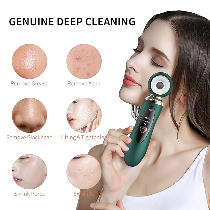Rechargeable Visual Blackhead Remover Vacuum with Built-in Magnifying Glass & LED Light