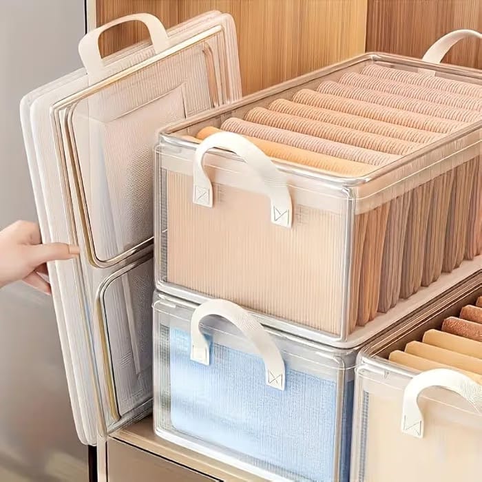 Multi-Grid Wardrobe Clothes Organizer Box (27L).