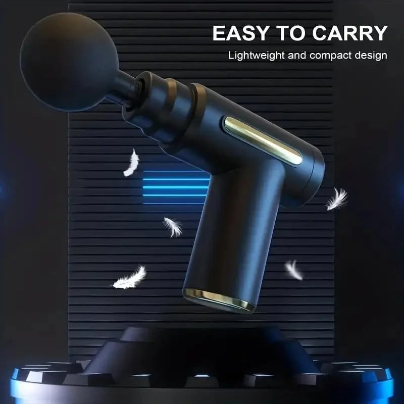 Mini Massage Gun Handheld Massager for Full Body Pain Relief 4 Heads, Rechargeable