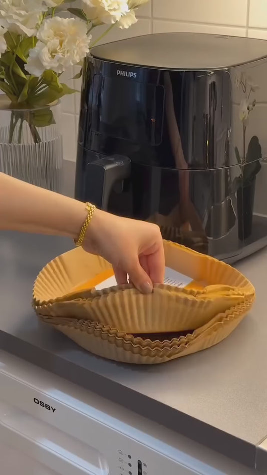 8 Inch 100 Pcs Square  Non-Stick Disposable Air Fryer Parchment Paper Liners - Square Oil-Proof Baking Paper Tray
