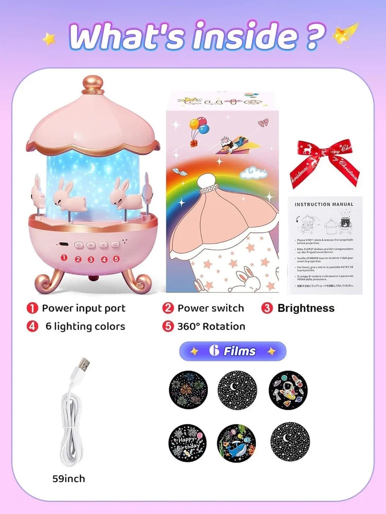 Rabbits Night Light Projector